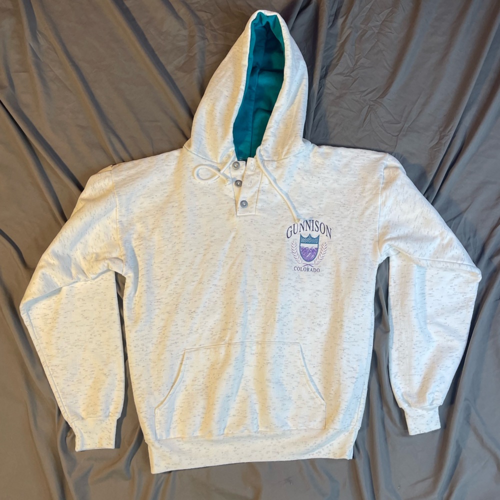 Vintage 90's Mendez Sportwear Gunnison Colorado Pullover Hoodie Size Medium